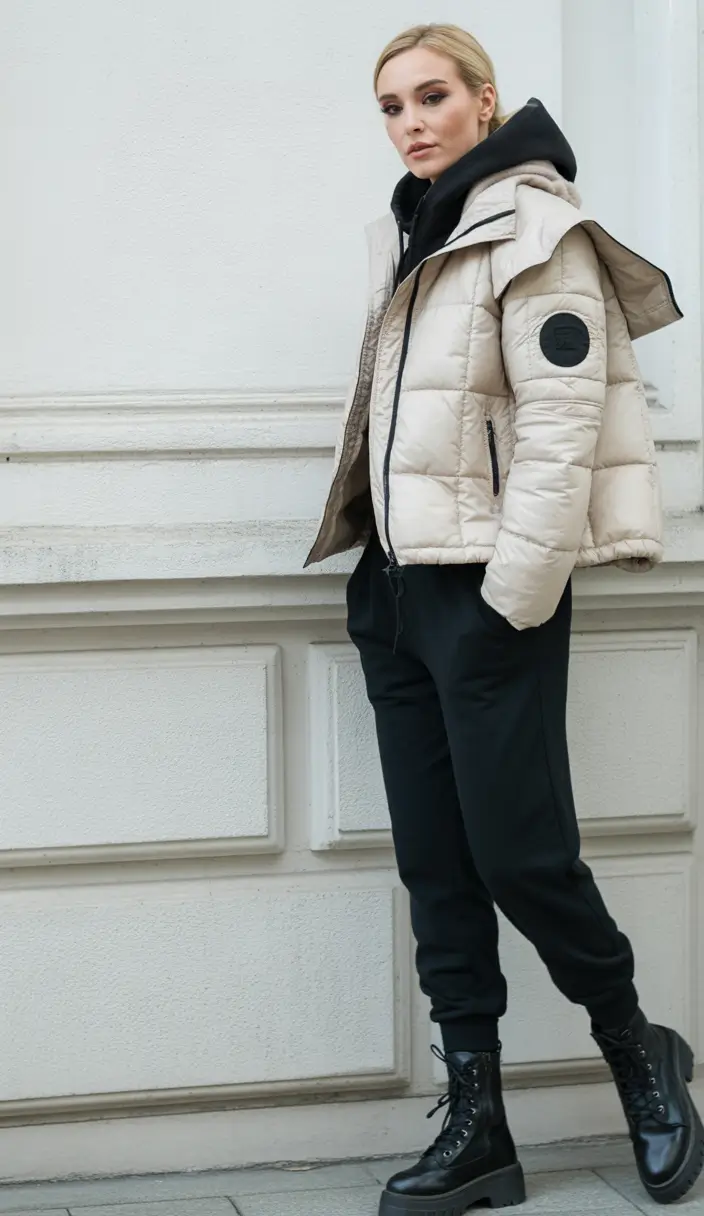 winter fashion outfits Urban Edge in Neutral Puffer