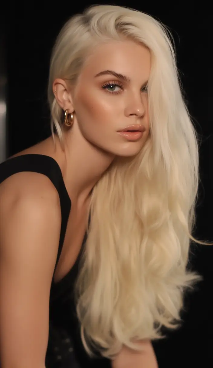 winter hair colors for blondes Hollywood-Inspired Long Vanilla Blonde