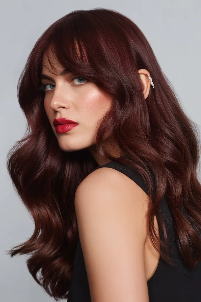 winter hair colors for brunettes Cranberry Red Shine