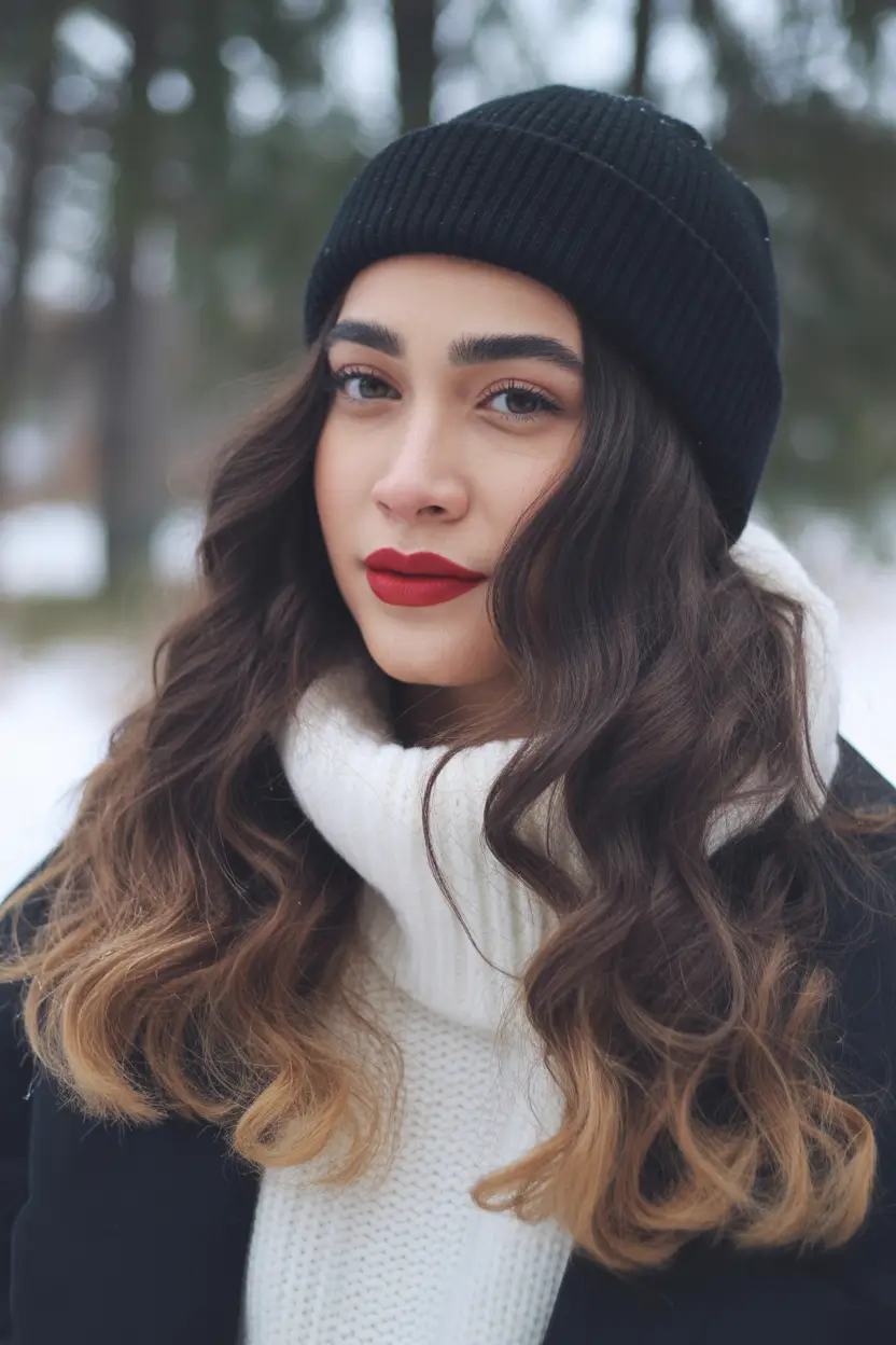 winter hair colors for brunettes Cozy Chestnut Ombre