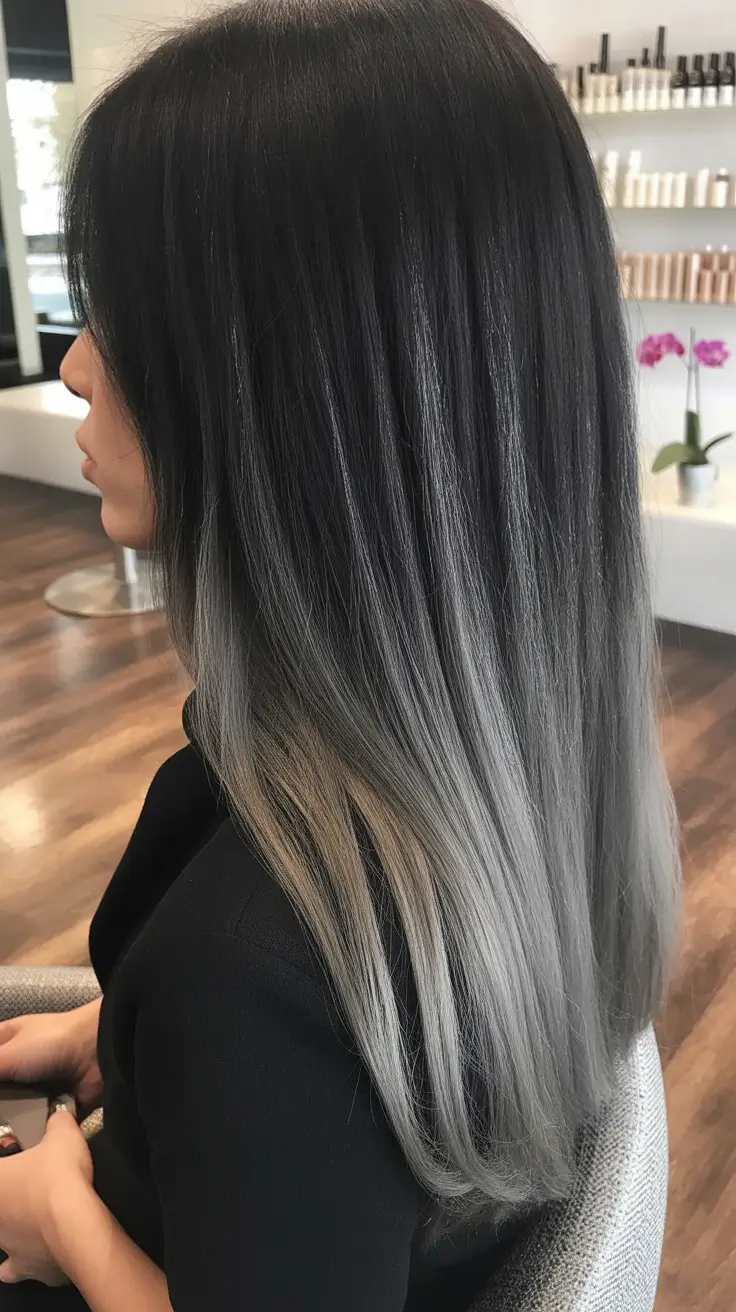 winter hair colors for brunettes Frosted Ash Gradient