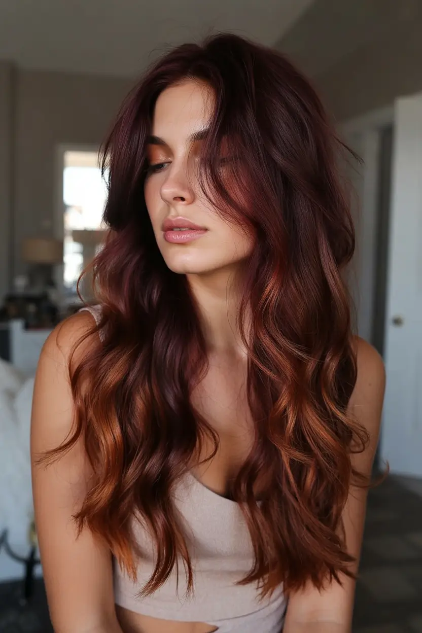 winter haircuts and colors Chestnut Ombre Layers