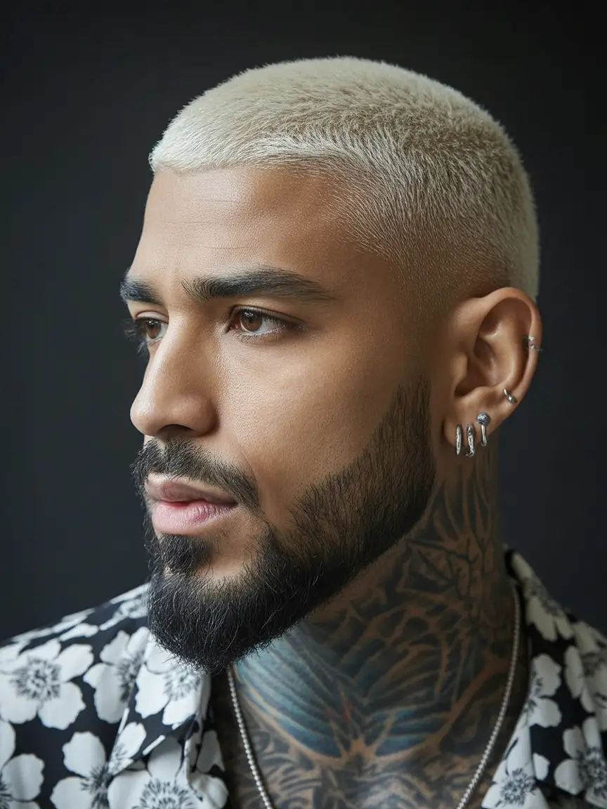 winter haircuts for men Platinum Buzz Fade