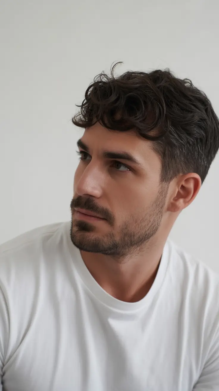 winter haircuts for men Curly Fringe with Natural Volume