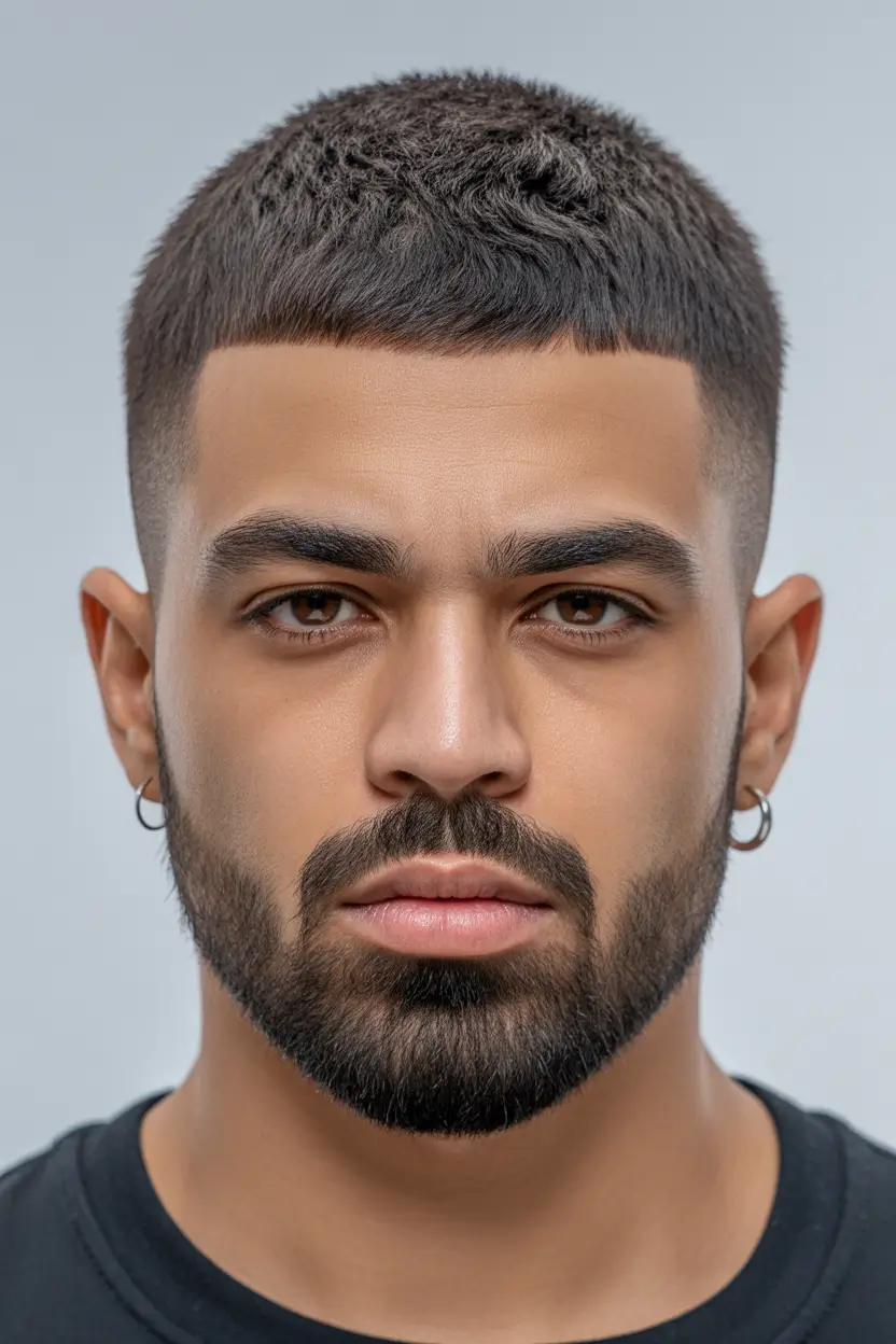 winter haircuts for men Buzz Fade with Edgy Detail