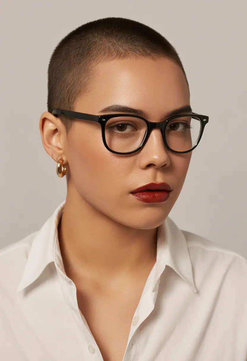 winter haircuts for round faces Buzzed Confidence