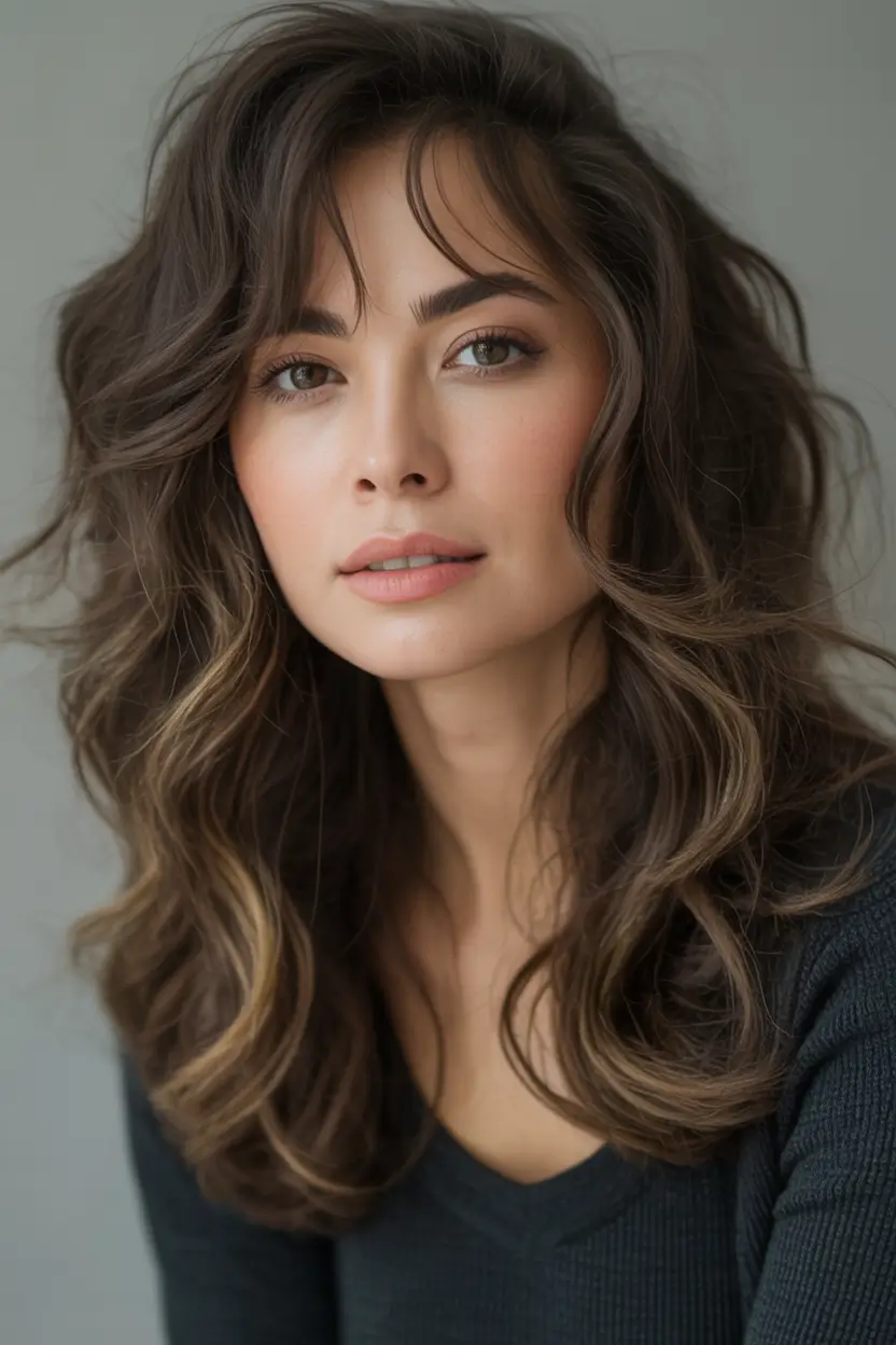 winter haircuts for round faces Romantic Layered Waves