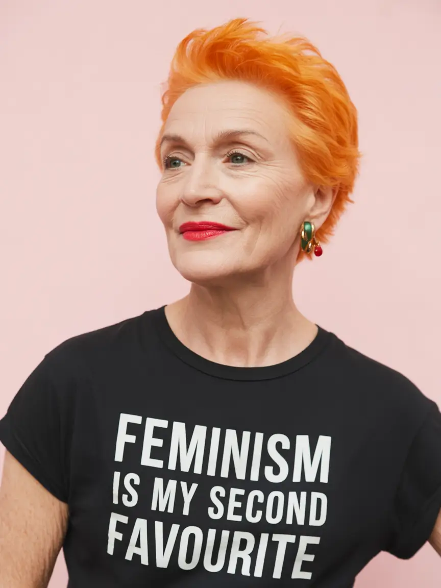 winter haircuts for women over 50 Fiery Orange Crop