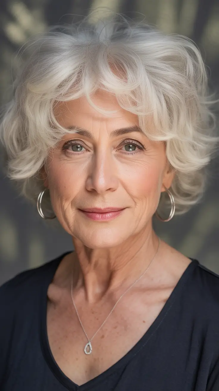 winter haircuts for women over 60 Playful Curly Bob with Volume