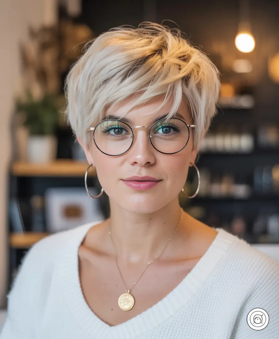 winter haircuts Layered Pixie with Tousled Volume