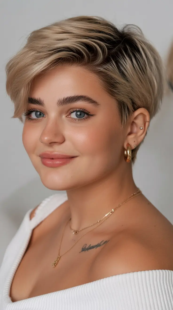 winter haircuts Side-Parted Short Crop