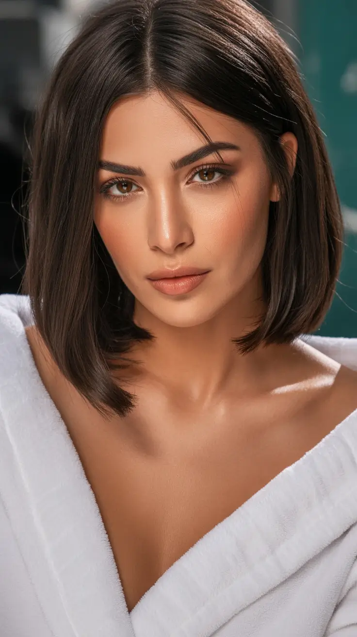 winter haircuts Sharp Collarbone-Length Bob