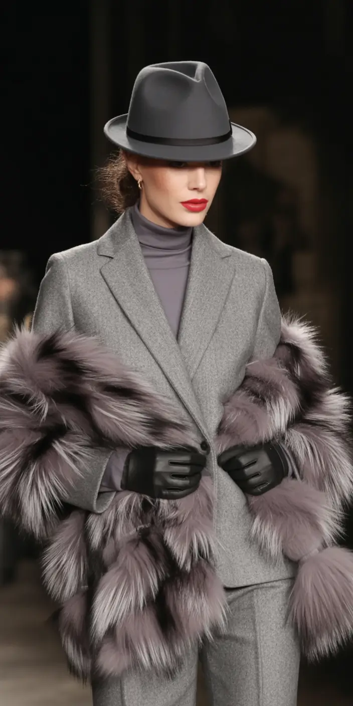 winter office outfits Power Suit with a Luxe Edge