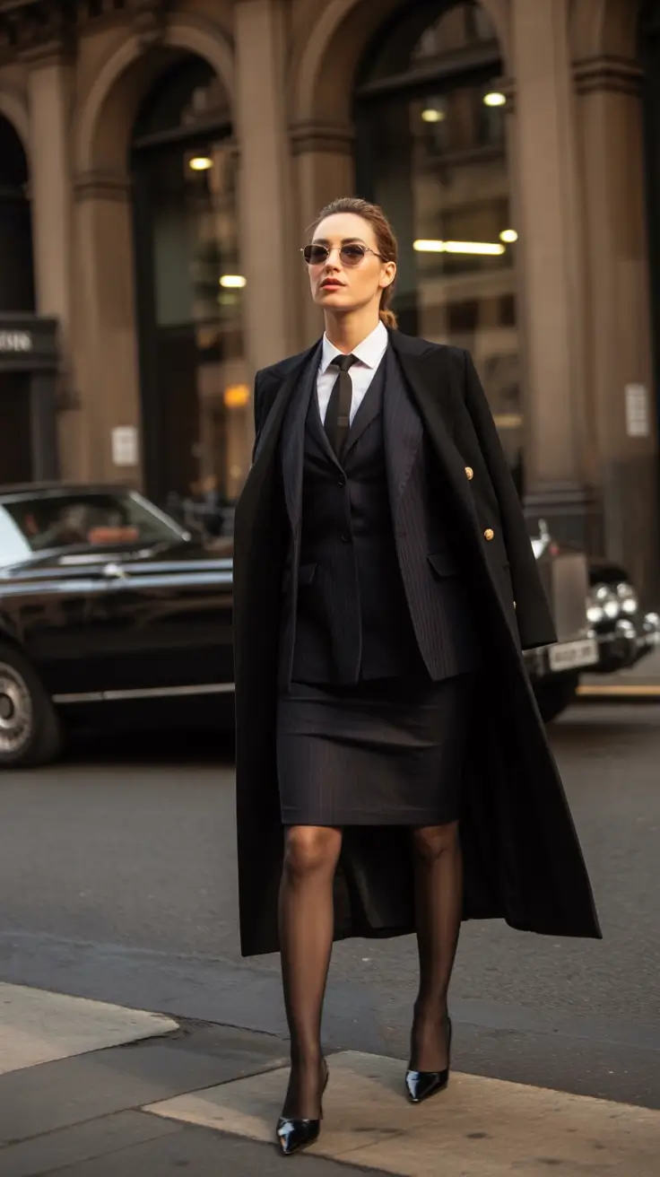 winter office outfits Classic Skirt Suit with Edge