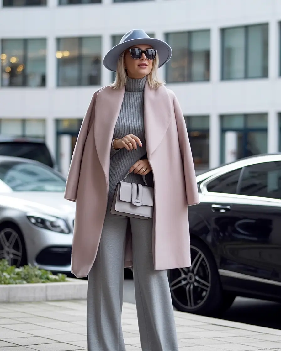 winter office outfits Soft Neutrals with a Polished Twist