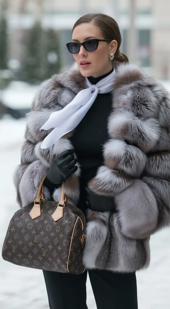 winter outfit inspo Timeless Luxury in Frost