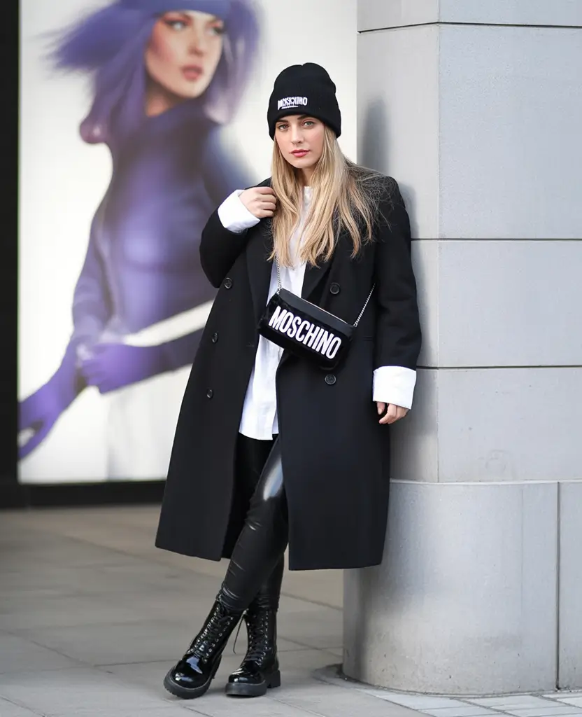winter outfit inspo Logo Chic in Black and White