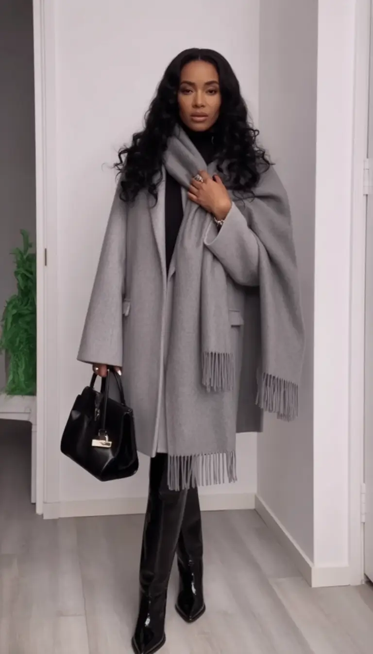 winter outfit inspo Monochrome Elegance in Gray