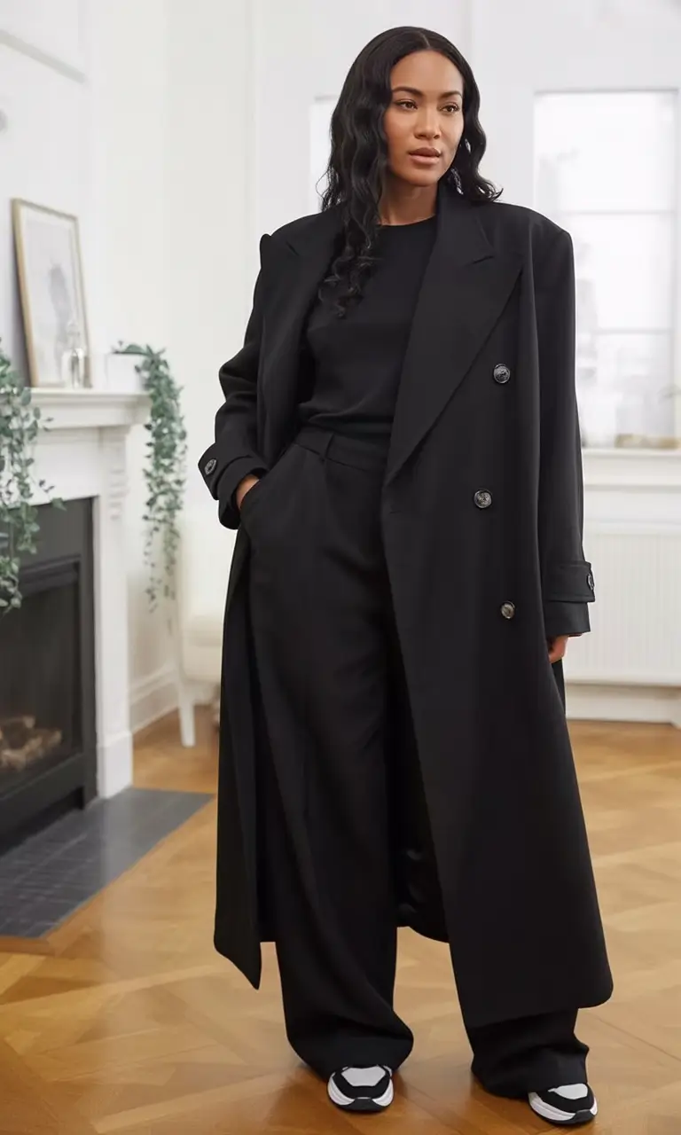 winter outfit inspo Power Black With Sneaker Ease