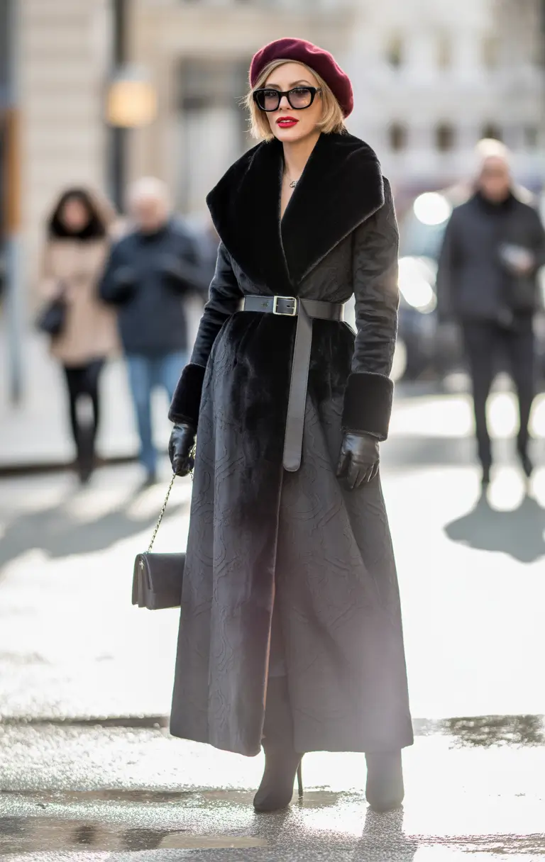 winter outfits aesthetic Parisian Noir with a Twist