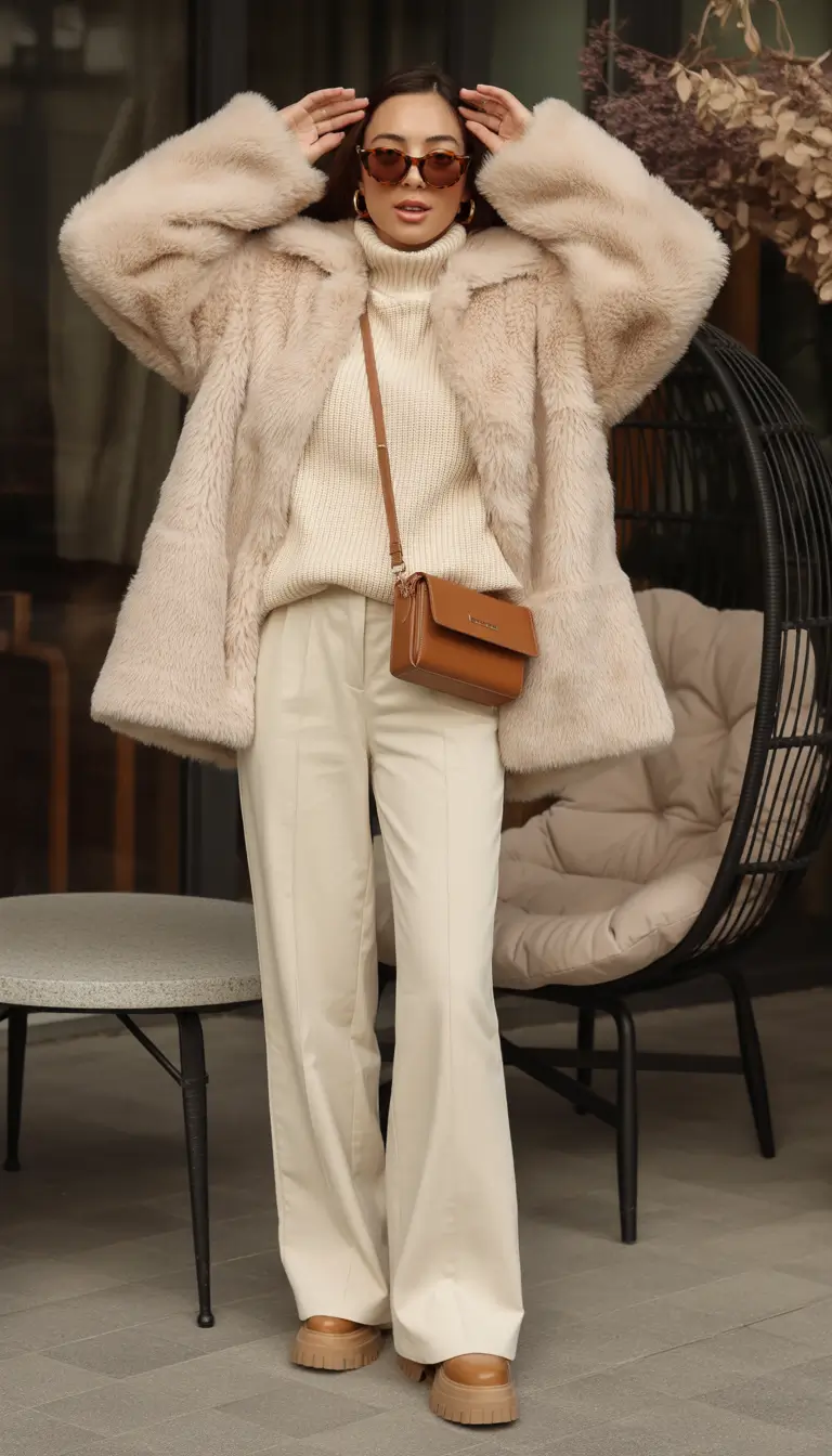 winter outfits aesthetic Creamy Luxe Layers