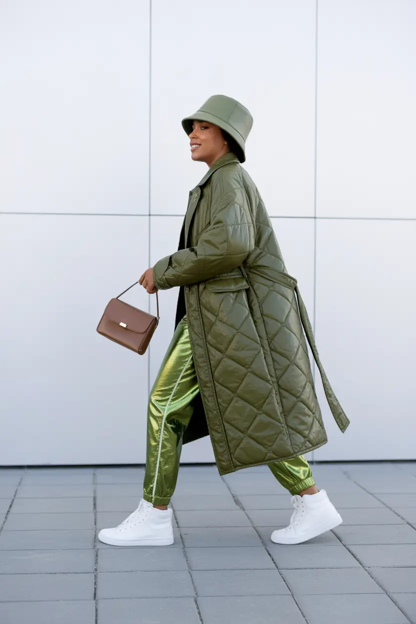 winter outfits blackgirl Sporty Green Shine