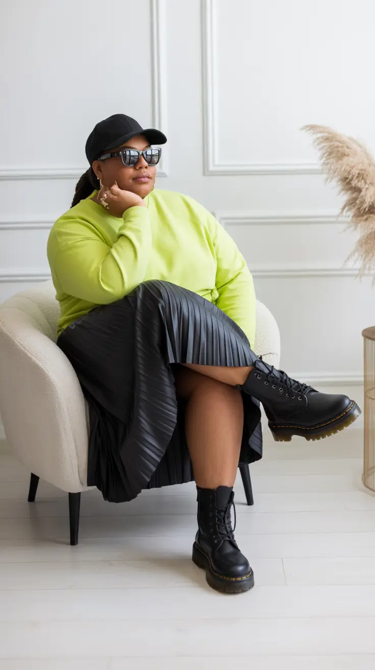 winter outfits blackgirl Neon Skirt Edge