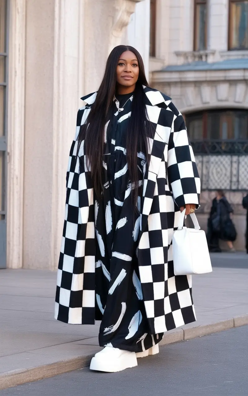 winter outfits blackgirl Graphic Check Energy
