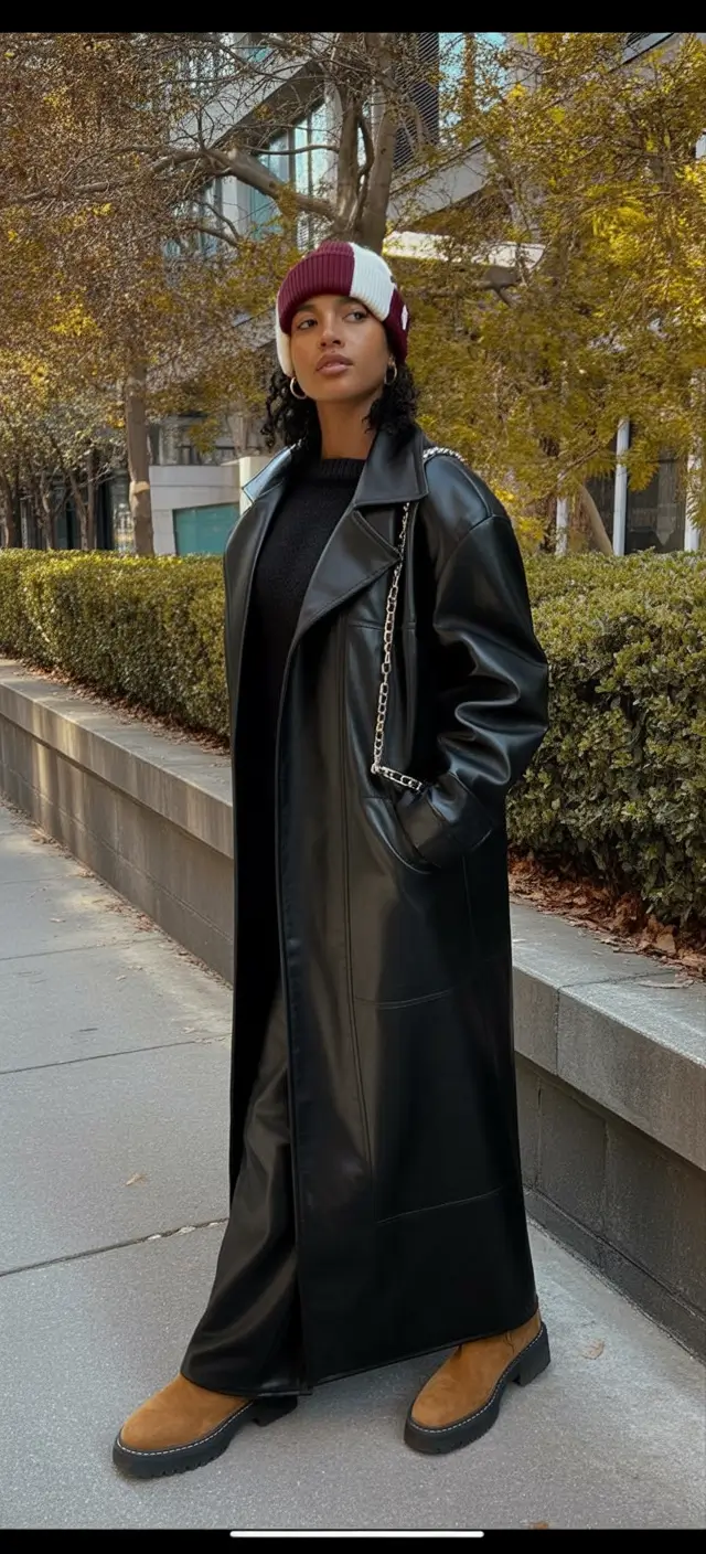 winter outfits blackgirl Minimalist Leather Flow