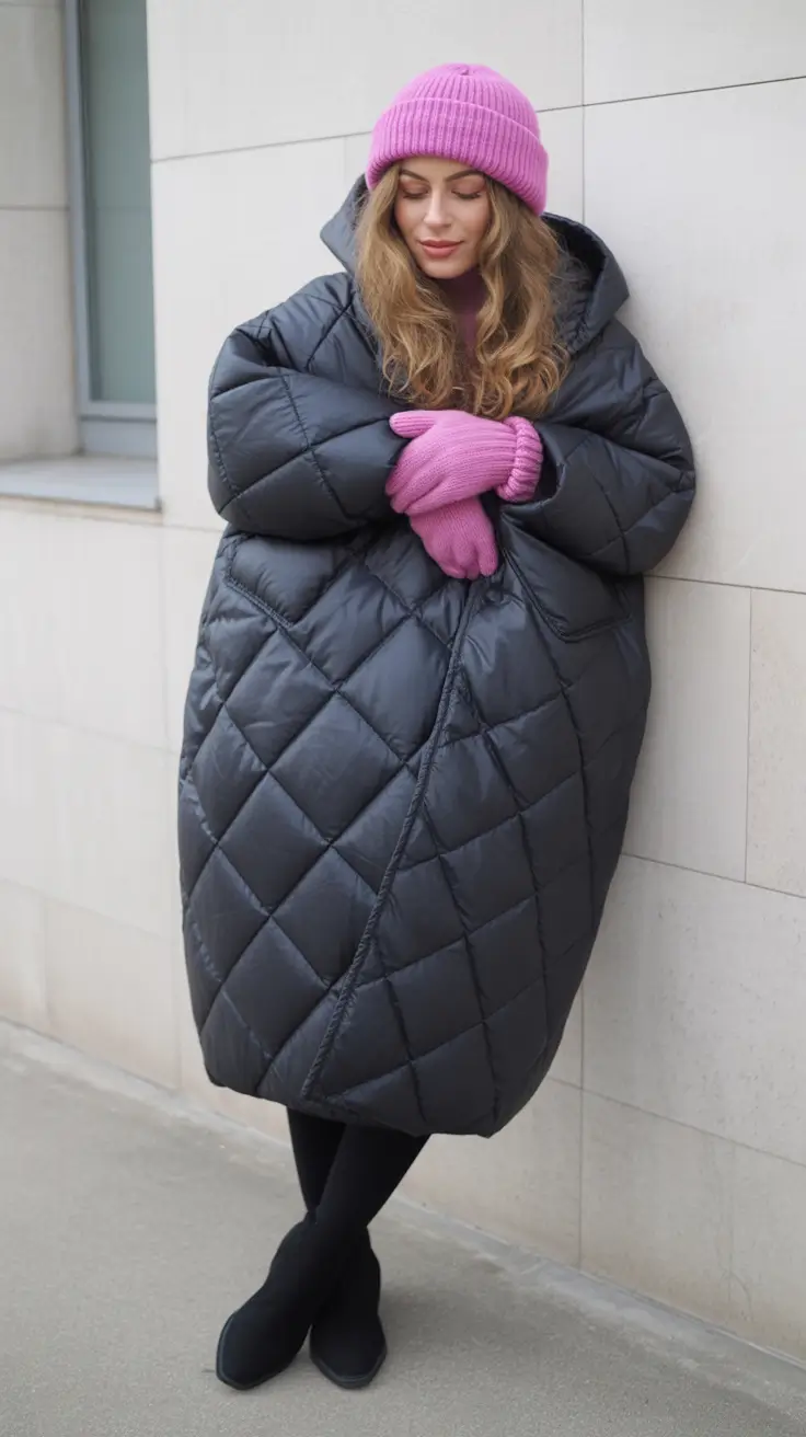 winter outfits cold Bubble Silhouette with a Pop