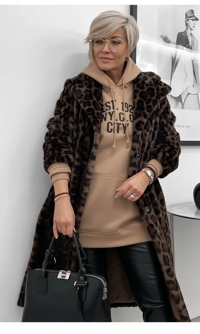 winter outfits over 40 Leopard Print and Streetwear Fusion