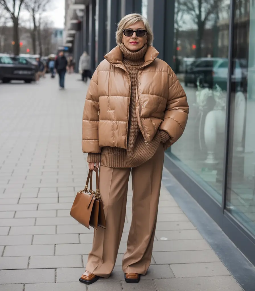 winter outfits over 40 Warm Caramel Layers