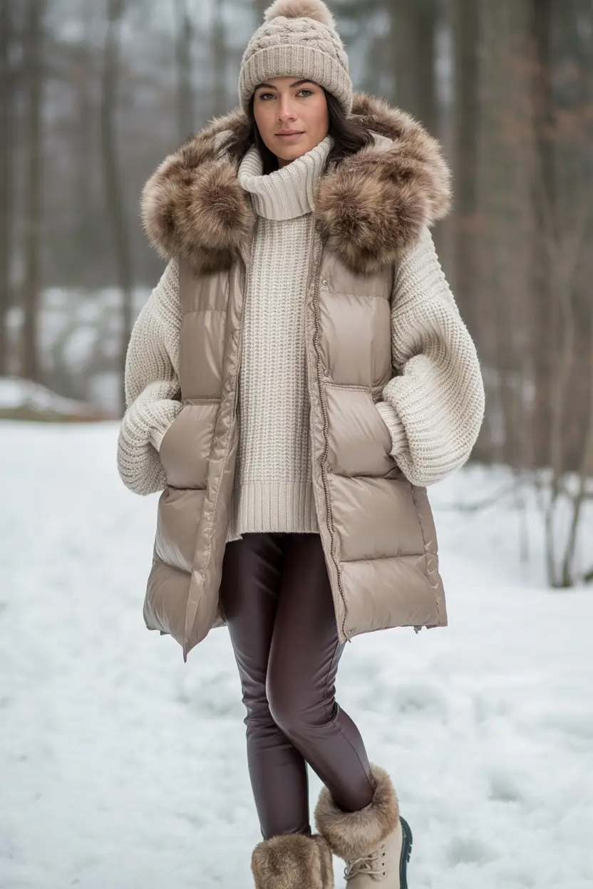 winter outfits over 40 Alpine Comfort in Taupe and Knitwear