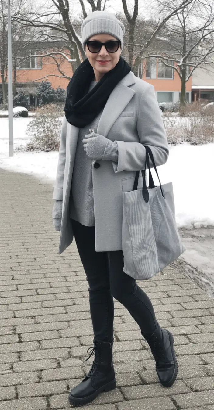 winter outfits over 40 Grey City Layers