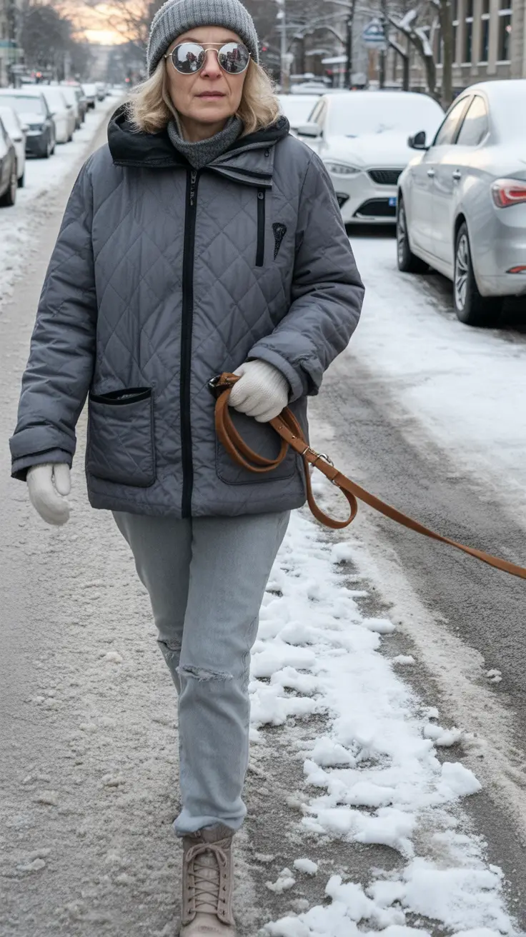 winter outfits over 50 Effortless Street Chic with Quilted Comfort