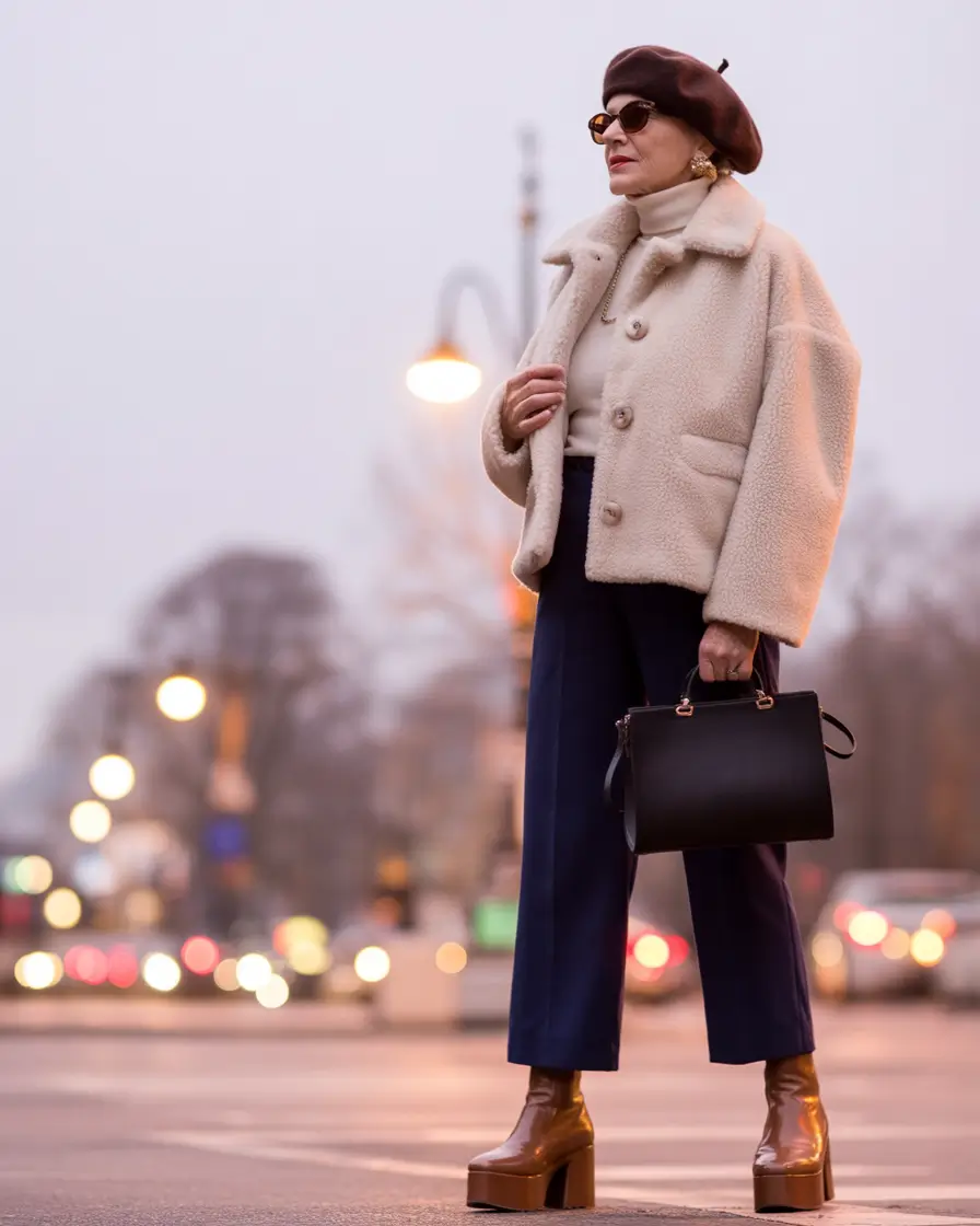 winter outfits over 50 Parisian Charm with a Playful Twist