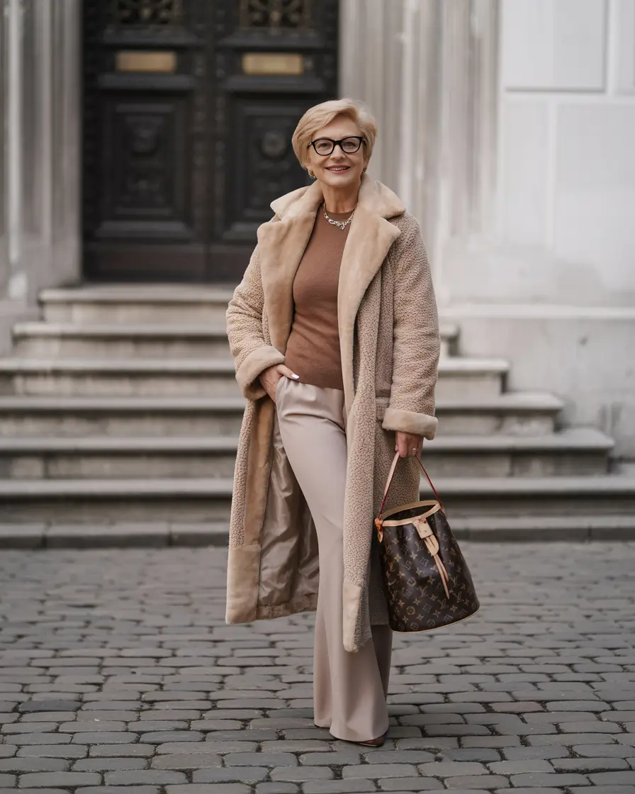 winter outfits over 50 Warm Neutrals with Designer Ease