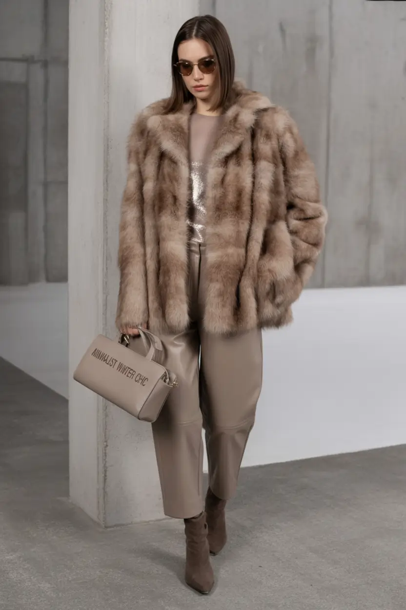 winter outfits Minimalist Luxe in Soft Browns