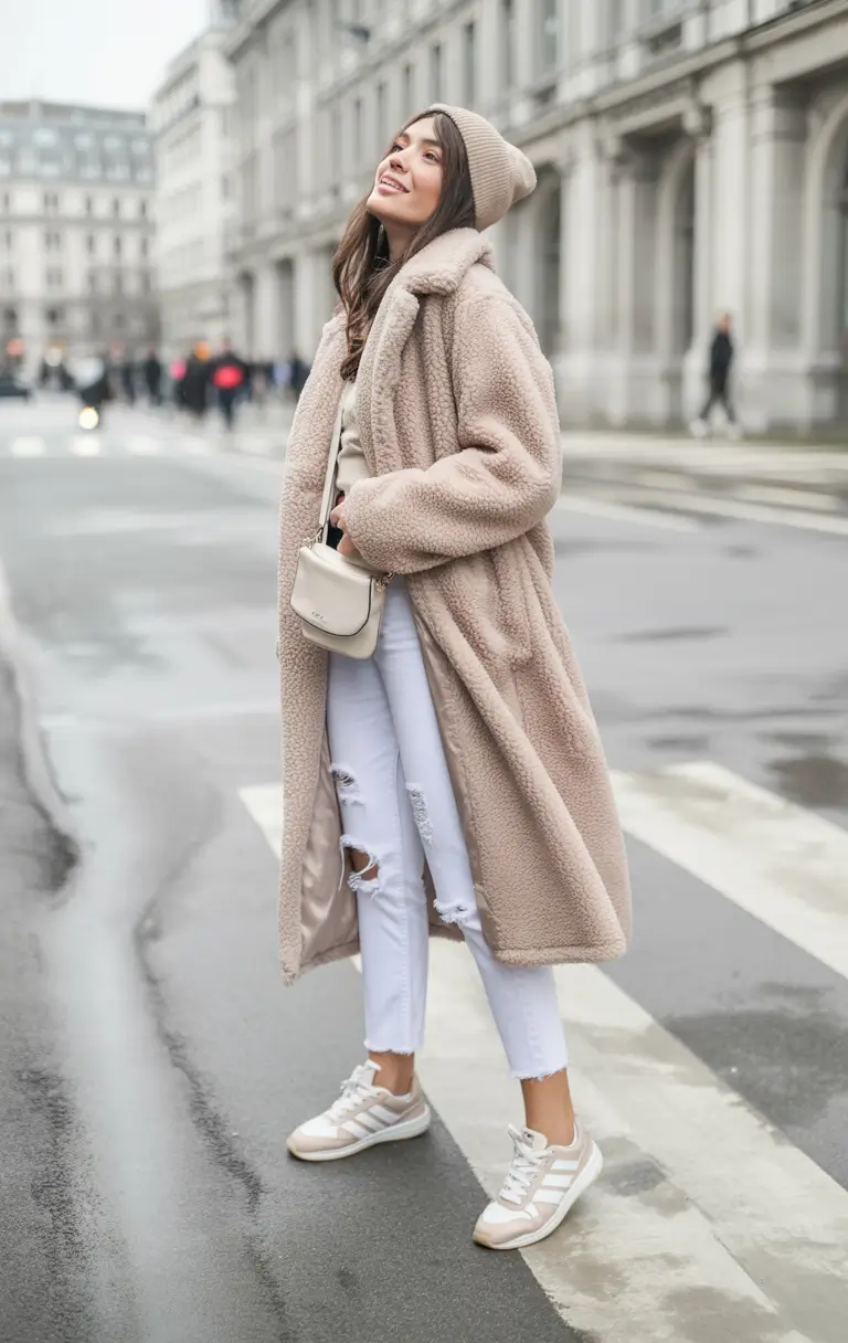 winter outfits Teddy Coat Comfort with Street Energy