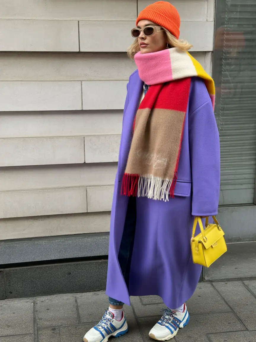 winter outfits Color Blocking Street Style