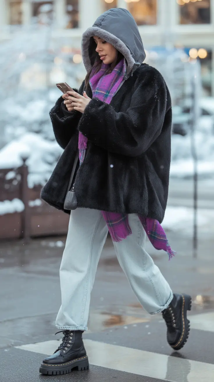 winter outfits inspiration Layered Warmth with Urban Edge