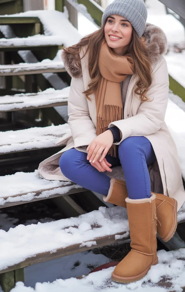 winter outfits inspiration Color Pop with Cozy Basics