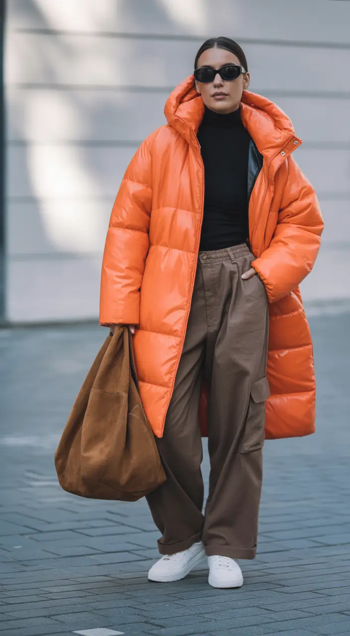 winter outfits inspiration Bold Orange Energy for Winter Streets