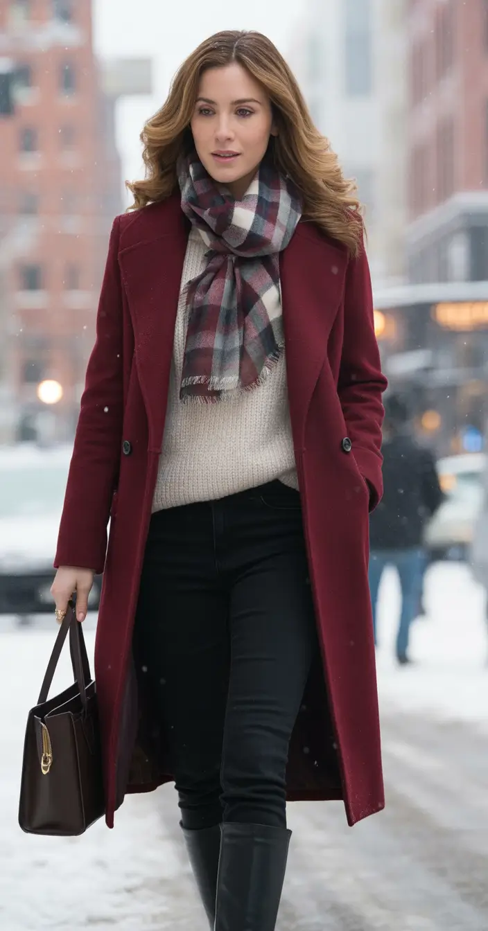 winter outfits inspiration Burgundy Sophistication