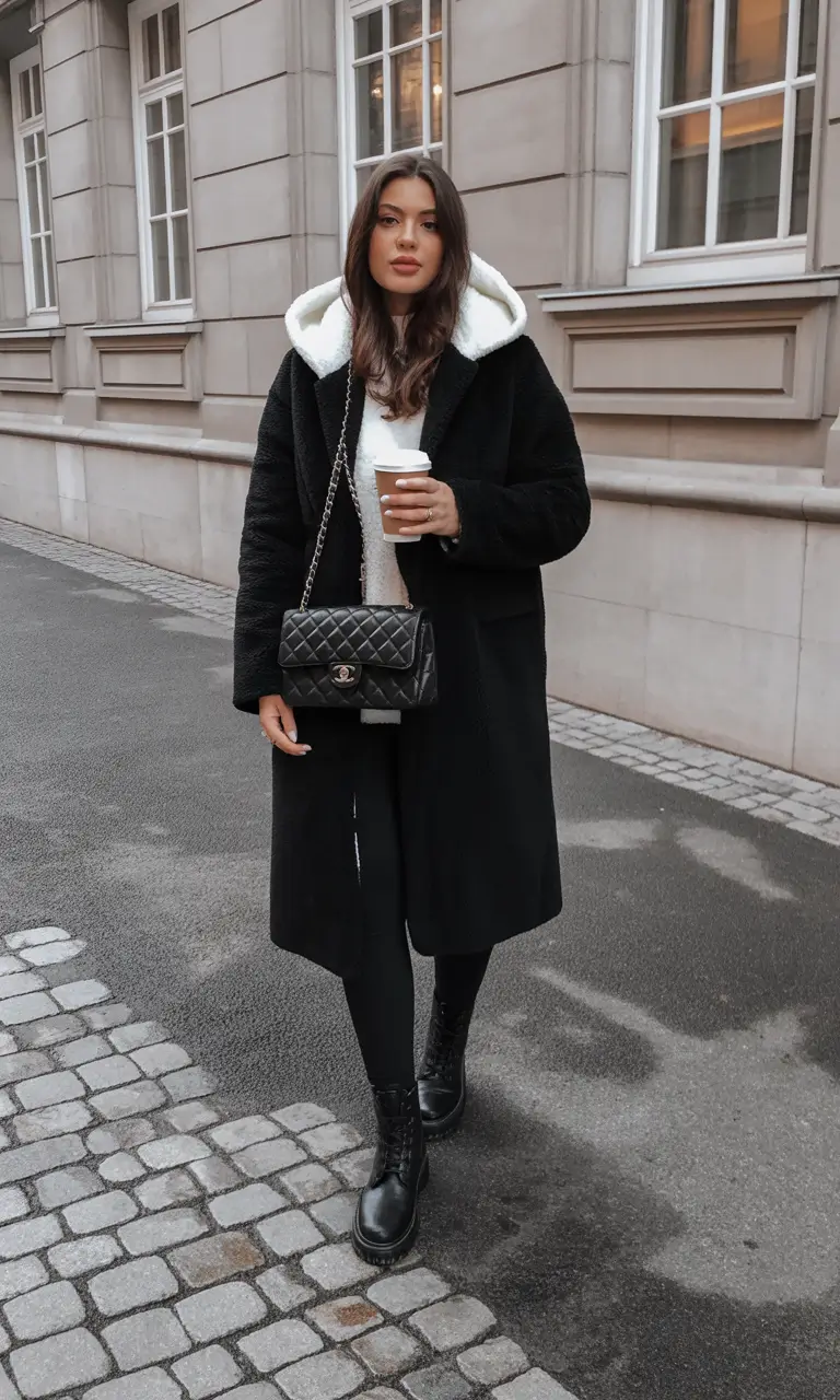 winter outfits inspiration Monochrome Chic for Everyday Comfort