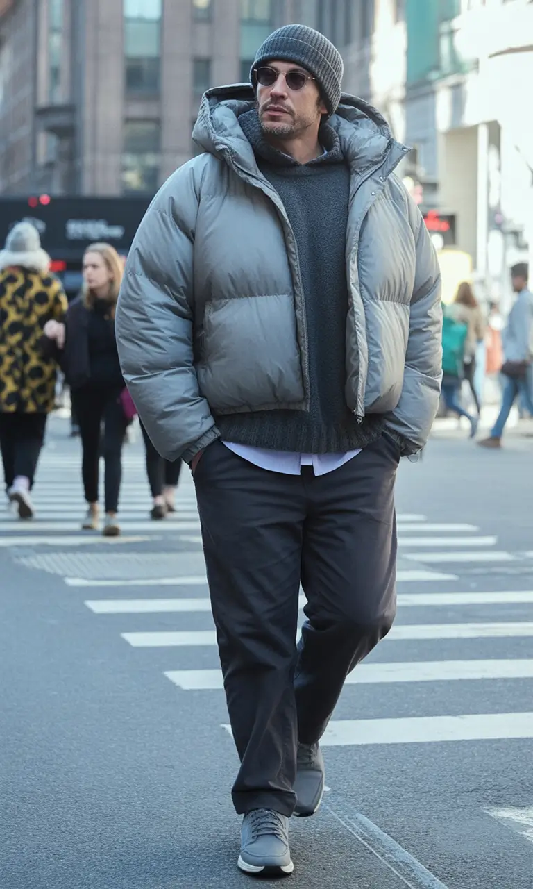 winter outfits men Urban Grey Streetwear Layers