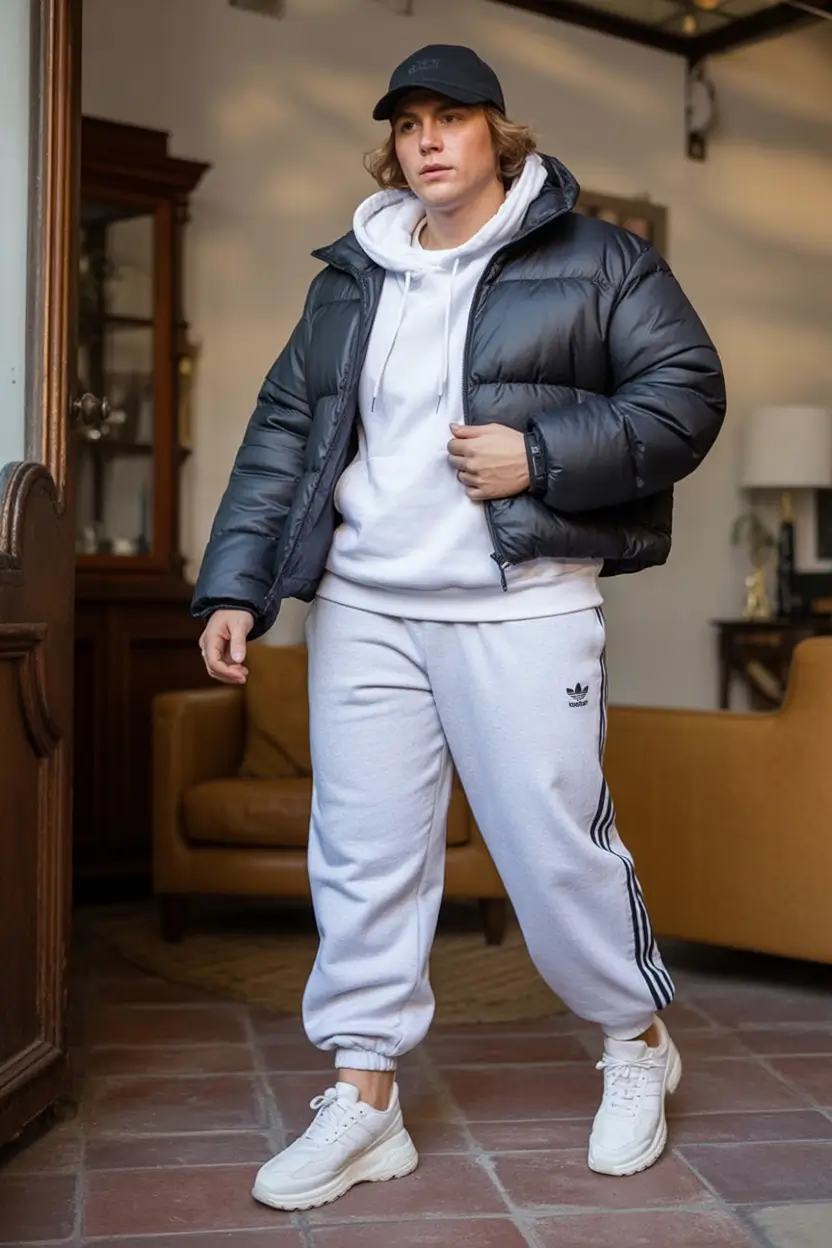 winter outfits men Sporty Streetwear Hoodie Look