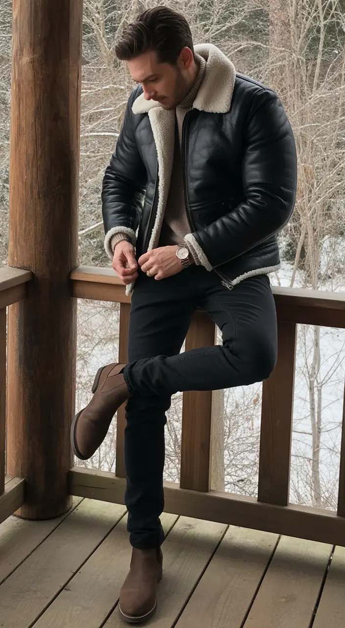 winter outfits men Effortless Cabin Vibes