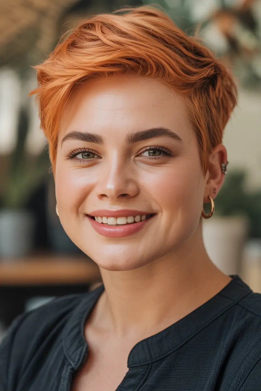 winter pixie haircuts Fiery Copper Pixie