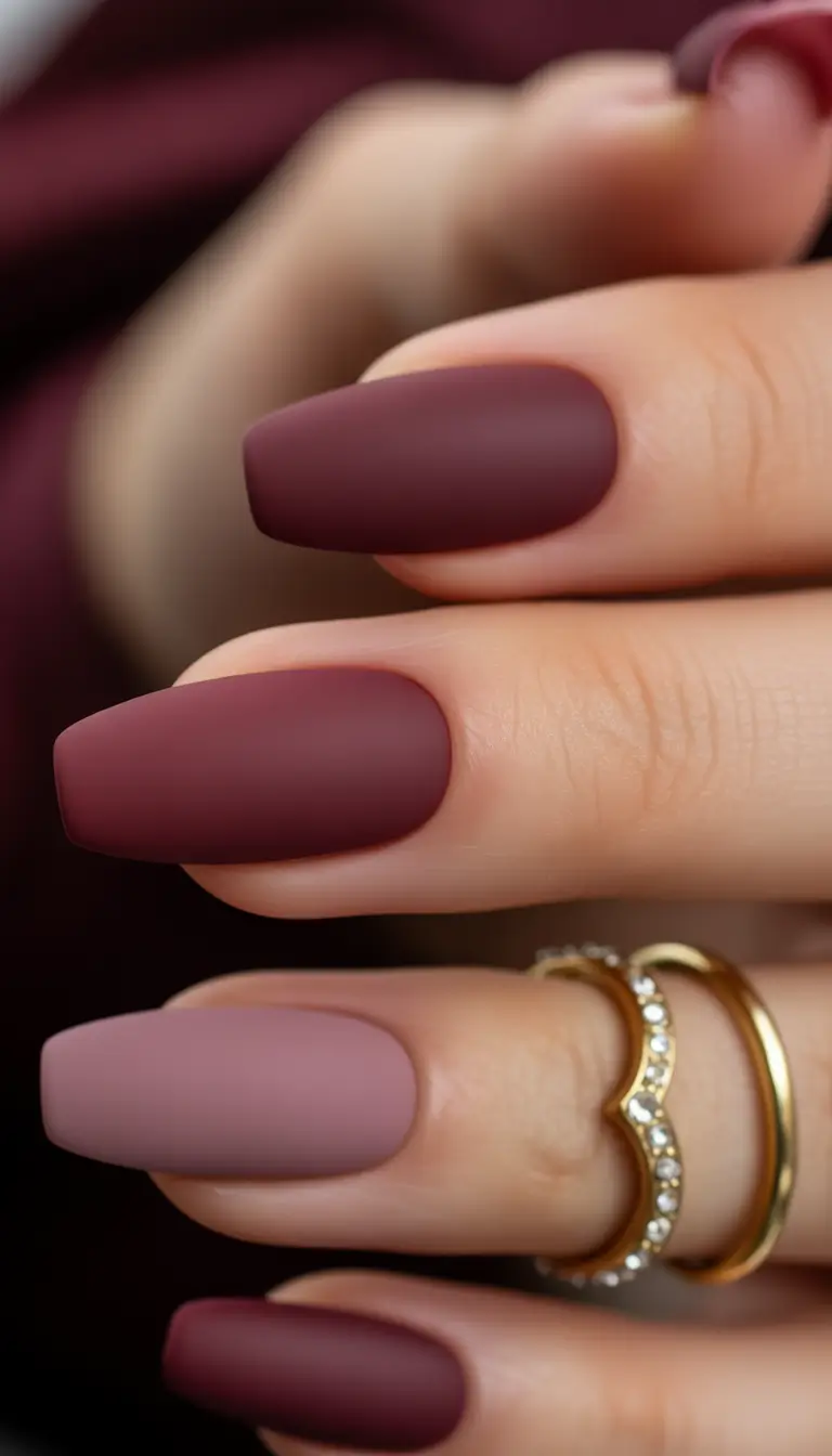 Best Winter Nail Colors Plum Matte Sophistication